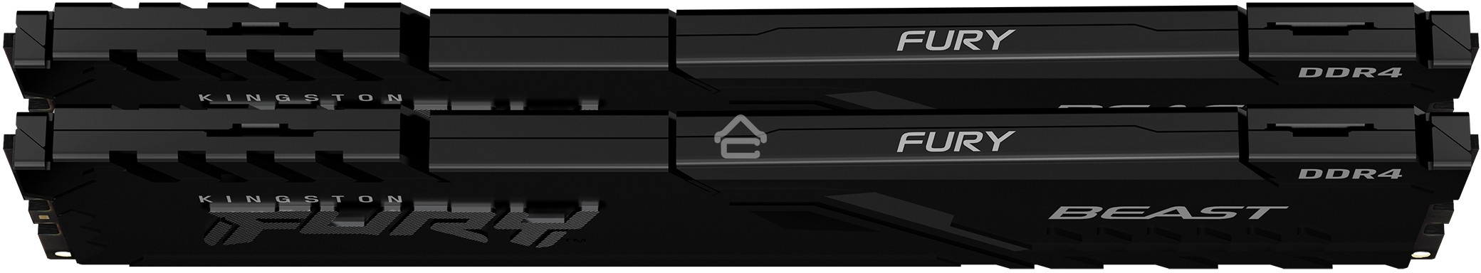 Оперативная память Kingston Fury Beast, DDR4, 32GB (2x16GB), 3200MHz, CL16, DIMM, с радиатором, черный