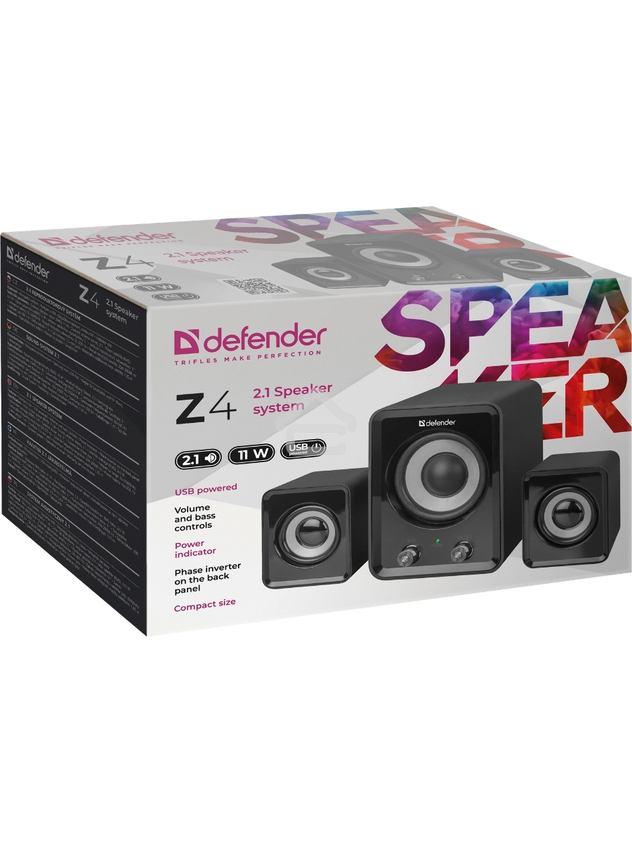Колонки Defender Z4 2.1,11 вт., Питание от USB