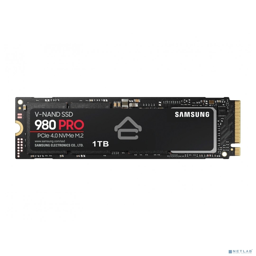 Накопитель SSD Samsung 980 PRO, 1TB, PCIe 4.0 x4, M.2 2280, NVMe, R/W 7000/5000