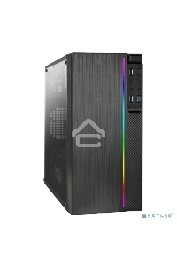 Компьютерный корпус Minitower ExeGate mEVO-9301-EVO800 (mATX, БП EVO800RGB с вент. 12см, с окном, 2*USB+1*USB3.0, HD аудио, черный, с RGB подсветкой)