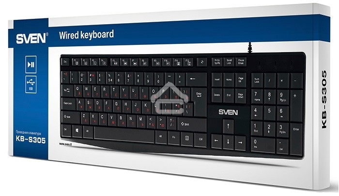 Клавиатура проводная Sven KB-S305 черная USB