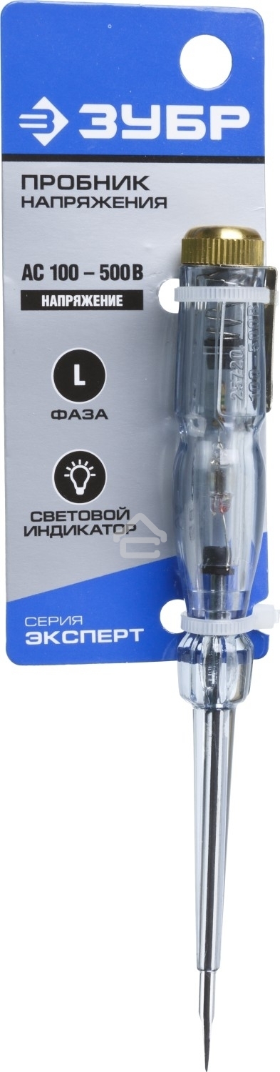 Пробник Зубр 25720 эксперт электрический на карточке 100-500в 145мм