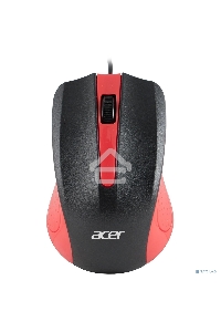 Мышь проводная Acer OMW012 черный/красный, 1200 dpi, USB, кнопки - 3
