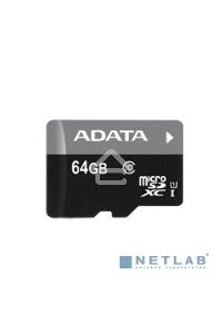 Флеш карта microSDXC 64GB ADATA  UHS-1 CL10 (AUSDX64GUICL10-RA1) + SD adaptor
