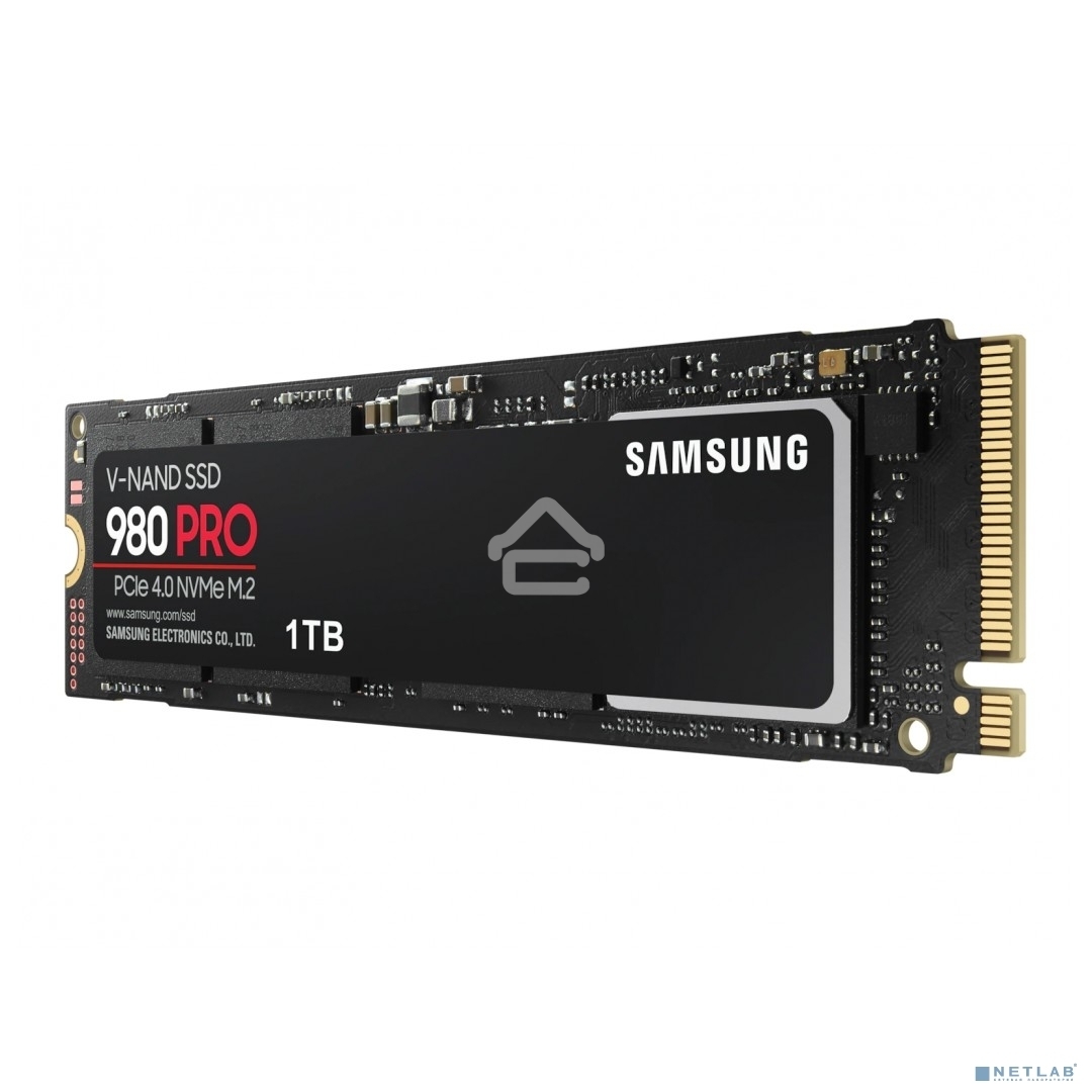 Накопитель SSD Samsung 980 PRO, 1TB, PCIe 4.0 x4, M.2 2280, NVMe, R/W 7000/5000