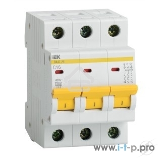 Выключатель автоматический Iek MVA20-3-010-C ВА47-29 3Р 10А 4,5кА х-ка С ИЭК