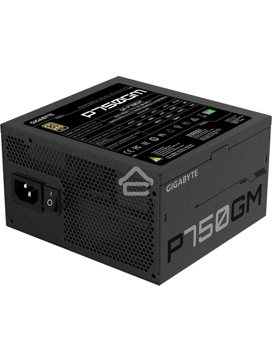 Блок питания Gigabyte P750GM (GP-P750GM) , 750Вт, 80 PLUS Gold, 120мм, модульный, черный