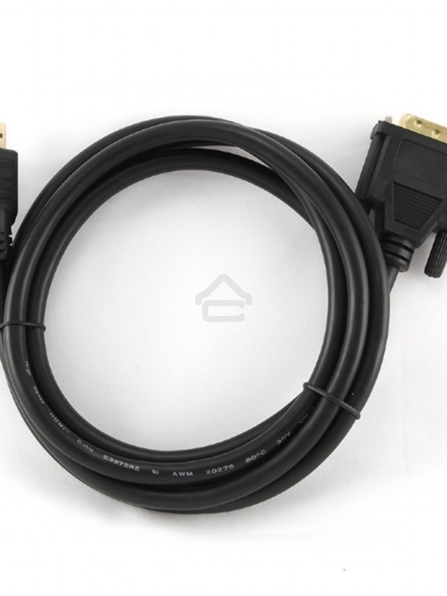 Кабель HDMI-DVI Cablexpert CC-HDMI-DVI-6, 19M/19M, single link, медь, позол.разъемы, экран, 1.8м, черный, пакет