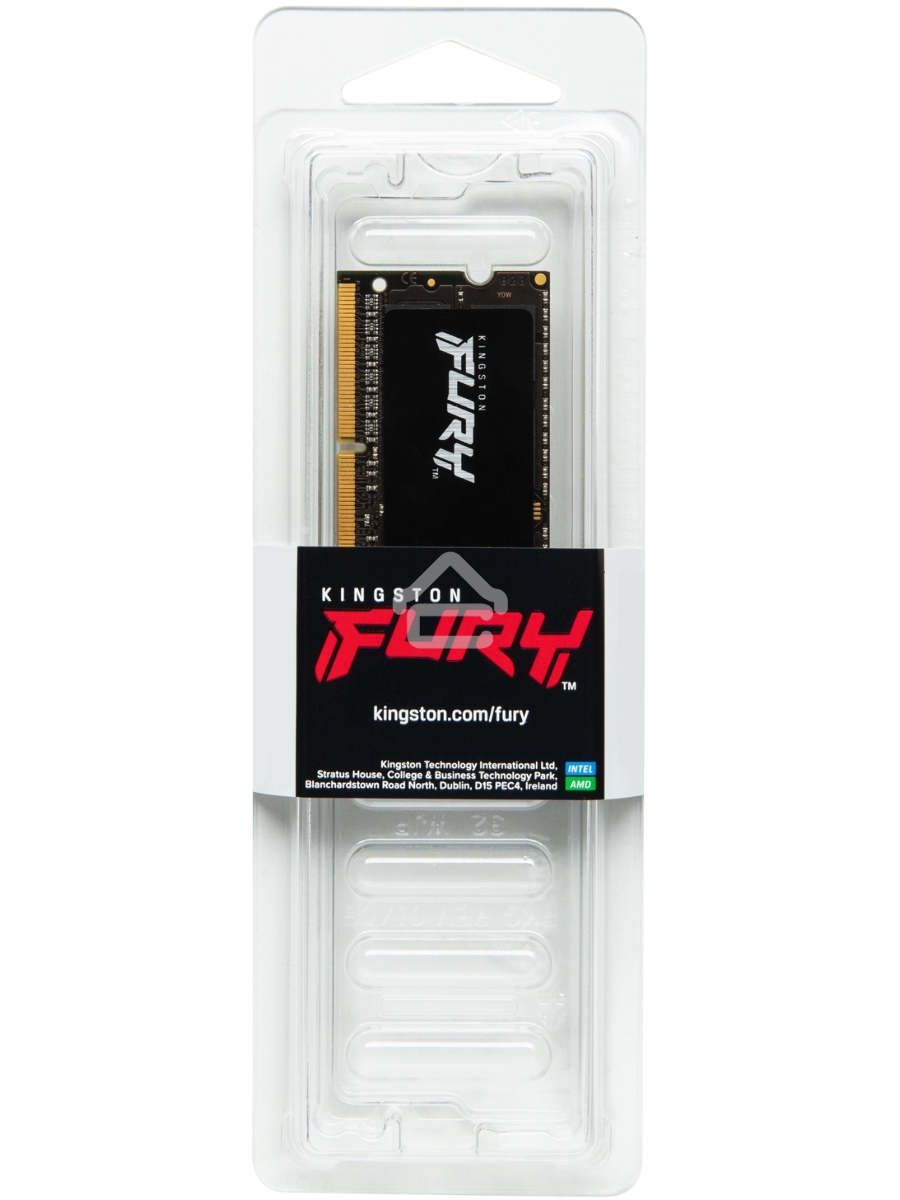 Оперативная память Kingston Fury Impact, DDR4, 16GB (1x16GB), 3200MHz, CL20, SO-DIMM