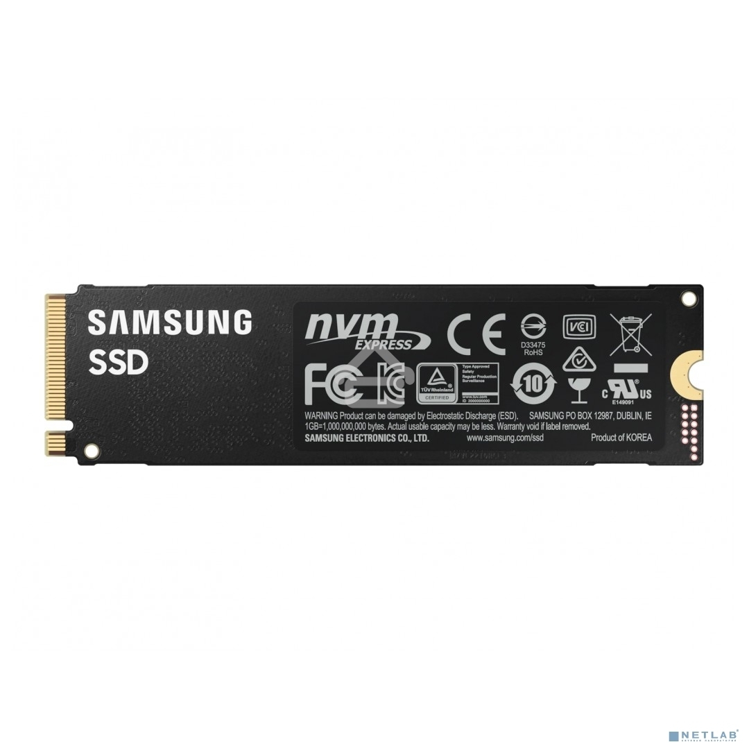 Накопитель SSD Samsung 980 PRO, 1TB, PCIe 4.0 x4, M.2 2280, NVMe, R/W 7000/5000