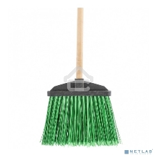 Метла полипропиленовая, 345х200х1420 мм, веерная распушенная, деревянный черенок, Сибртех