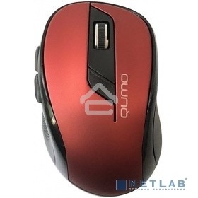 Мышь беспроводная Qumo Office Line M62 красный, 1600 dpi, радиоканал, USB, кнопки - 6