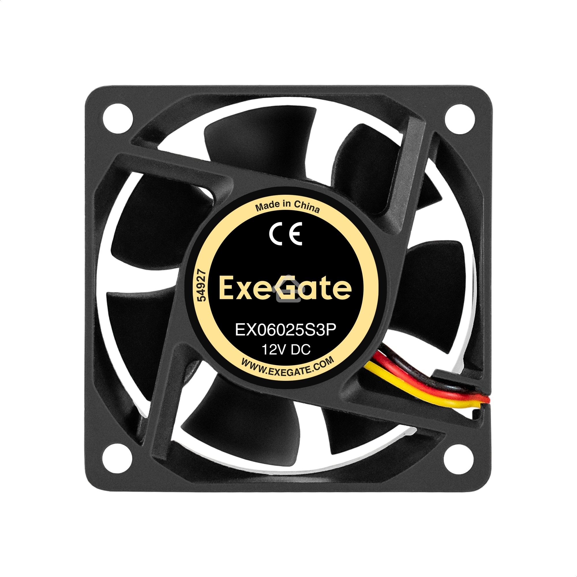 Вентилятор для корпуса ExeGate EX06025S3P черный, 60 мм, 3500 об/мин, 24 дБ, 3 pin