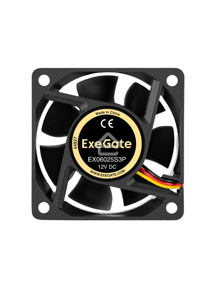 Вентилятор для корпуса ExeGate EX06025S3P черный, 60 мм, 3500 об/мин, 24 дБ, 3 pin