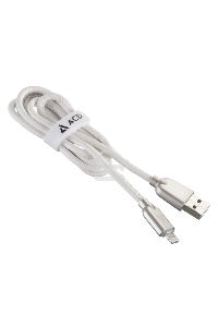 Кабель USB ACD-Allure Lightning ~ USB-A Кожа, 1м, белый (ACD-U926-P5W)