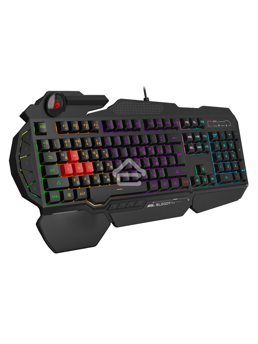 Клавиатура A4Tech Bloody B310N черный USB Multimedia for gamer LED (подставка для запястий) (B310N)