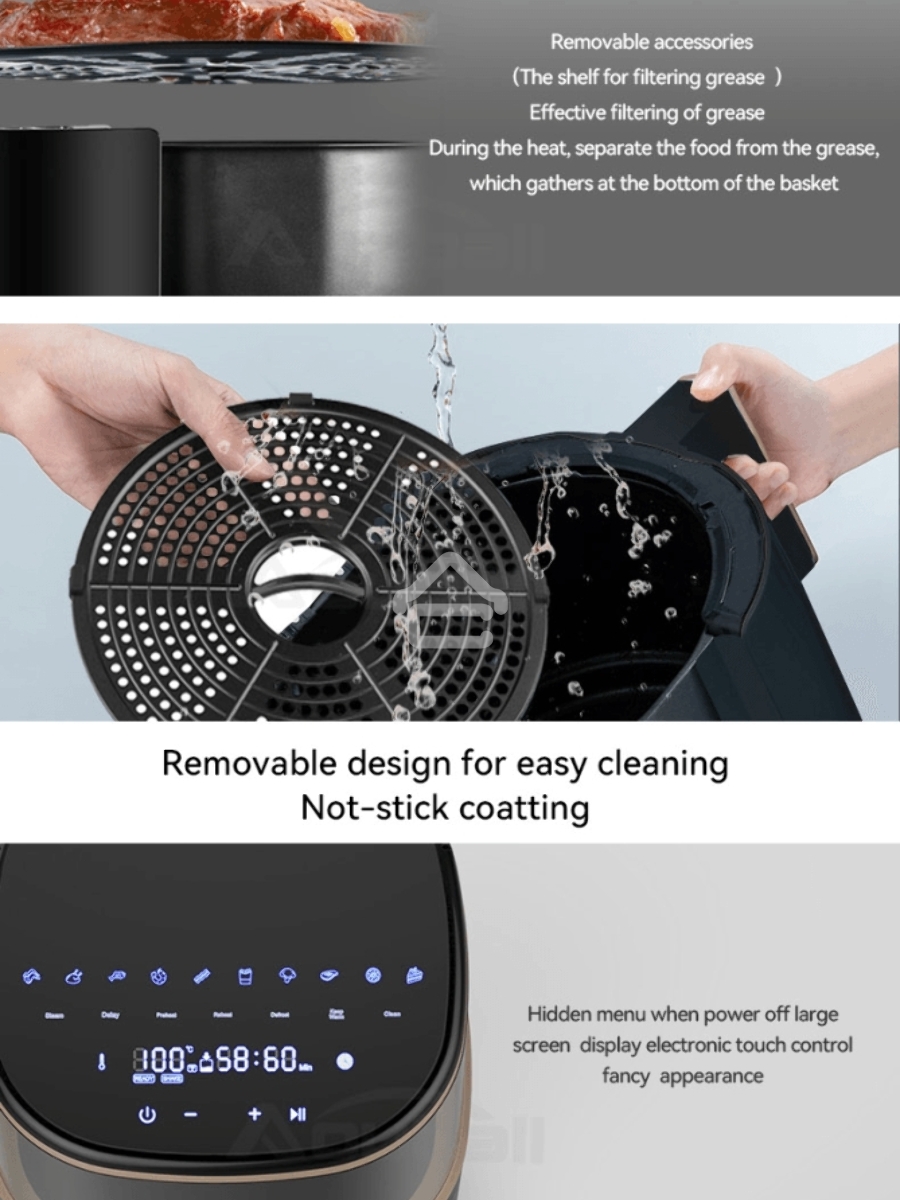 Аэрогриль Leacco AF017 Air Fryer Black