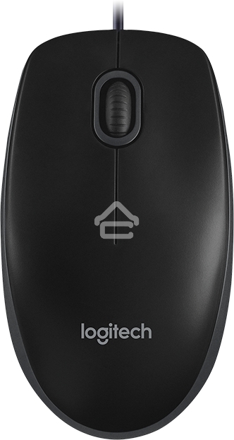 Мышь проводная Logitech B100 черный, 1000 dpi, USB, кнопки - 3