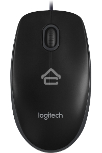 Мышь проводная Logitech B100 черный, 1000 dpi, USB, кнопки - 3