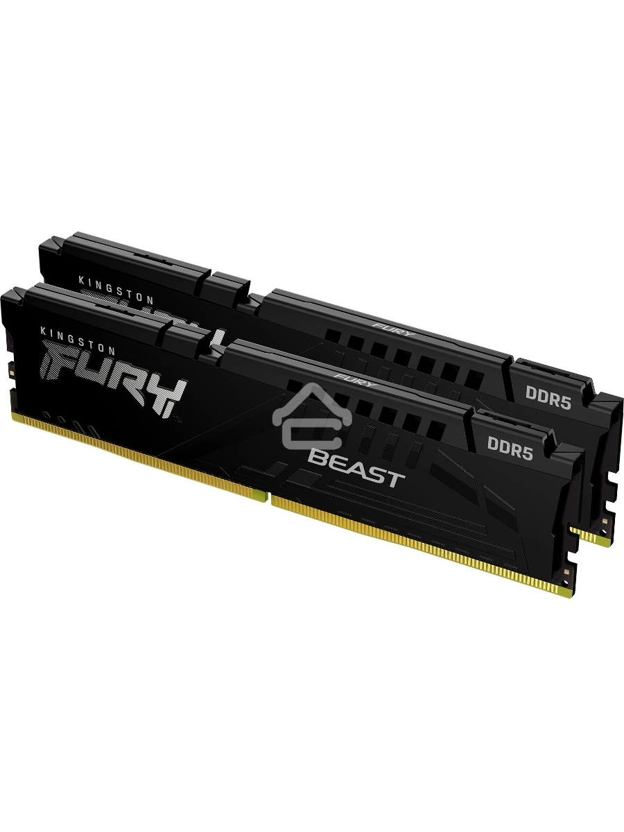 Оперативная память Kingston Fury Beast, DDR5, 64GB (2x32GB), 5600MHz, CL40, DIMM, радиатор, чёрный