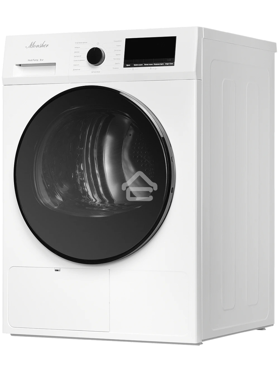 Сушильная машина MONSHER MDM 630 Blanc белый, 8 кг, сушка - тепловой насос, программ - 15, 59.5 x 84.5 x 58.5 см