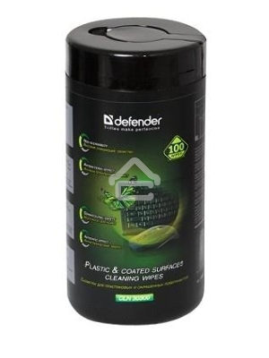 Чистящие салфетки Defender ECO для поверхностей офисной техники, (не применять для ЖК- экранов!) / туба/ 100 шт / Россия