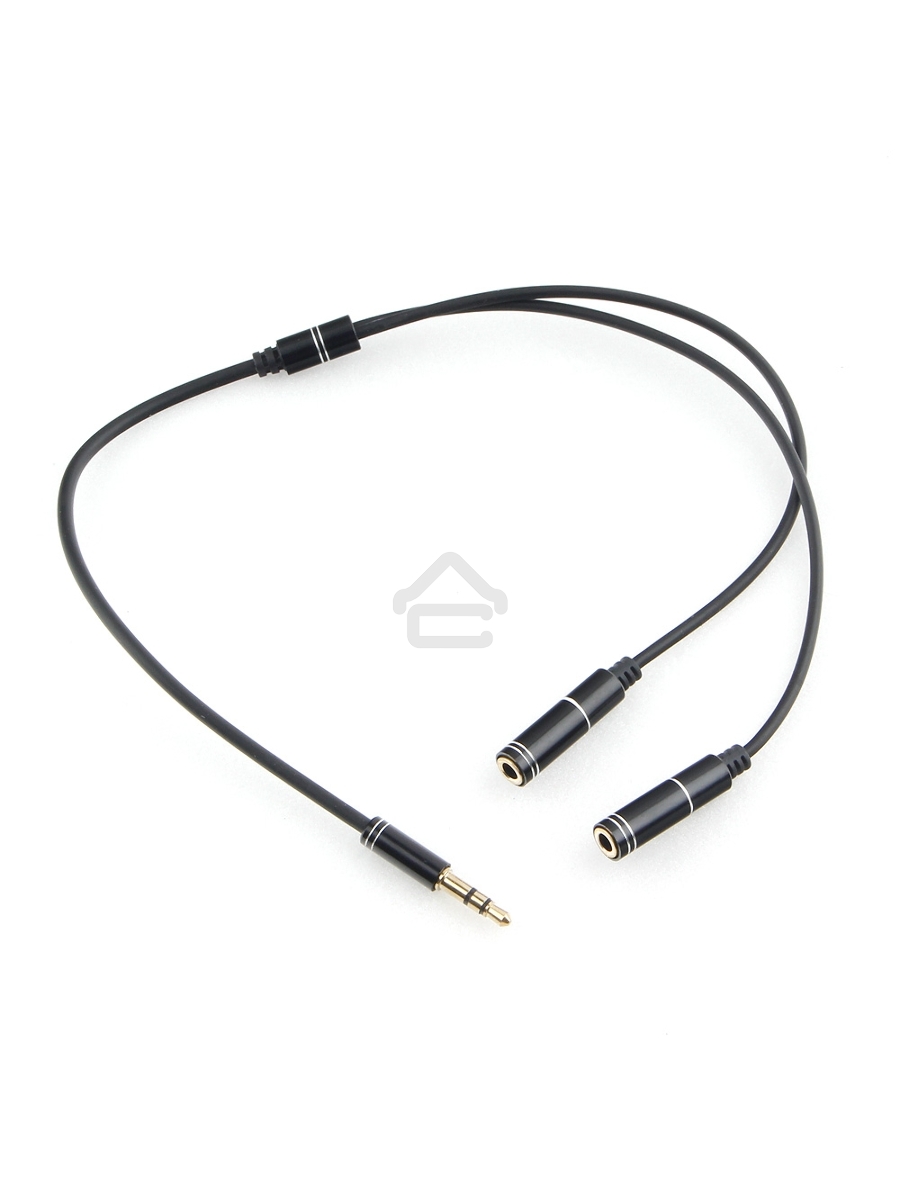 Кабель аудио разветвитель Cablexpert CCAB-02-35MY-0.2MB. 3.5 джек (M)/2х 3.5 джек (F), черный, 0.2м, блистер