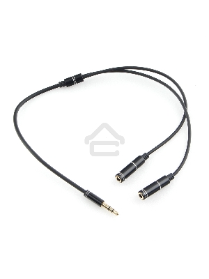 Кабель аудио разветвитель Cablexpert CCAB-02-35MY-0.2MB. 3.5 джек (M)/2х 3.5 джек (F), черный, 0.2м, блистер