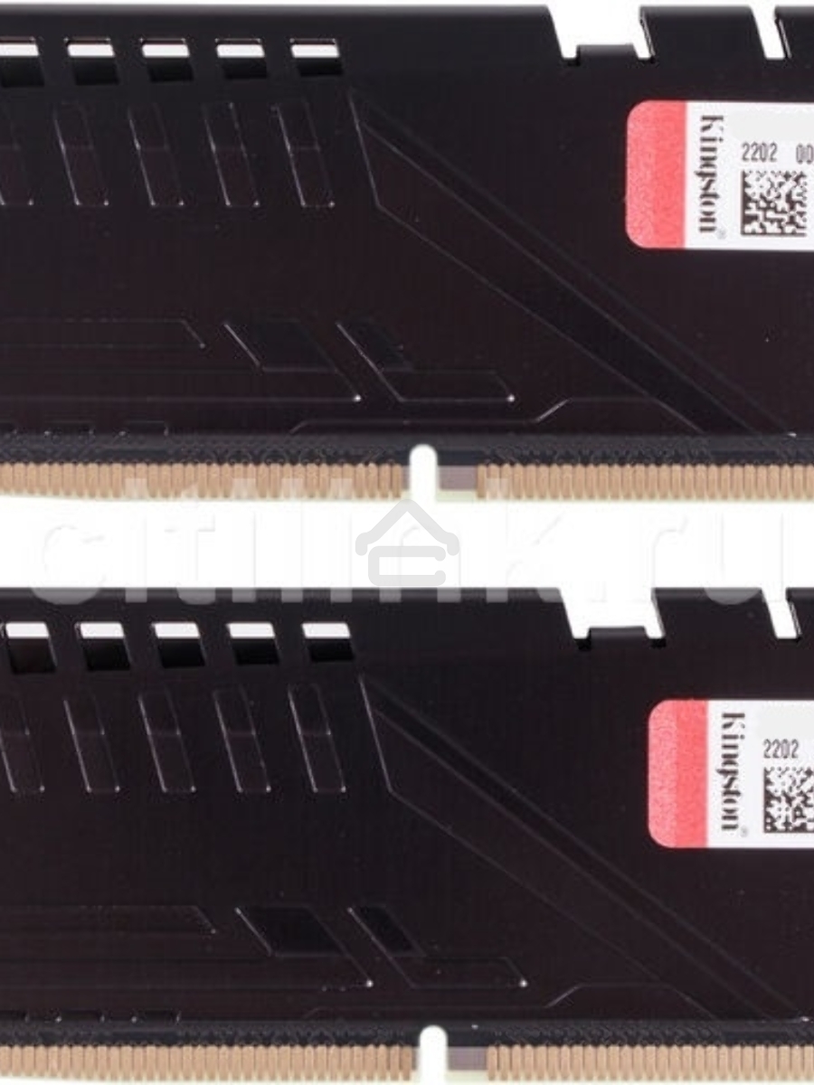 Оперативная память Kingston Fury Beast, DDR5, 32GB (2x16GB), 5200MHz, CL40, DIMM, радиатор, чёрный