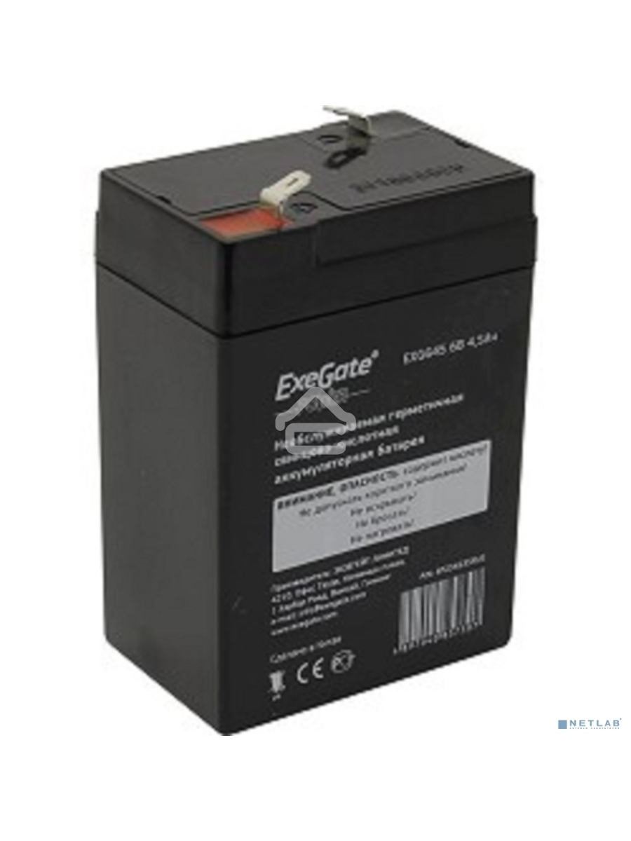 Батарея ExeGate EP234535RUS DT 6045/EXG645 (6V 4.5Ah) клеммы F1