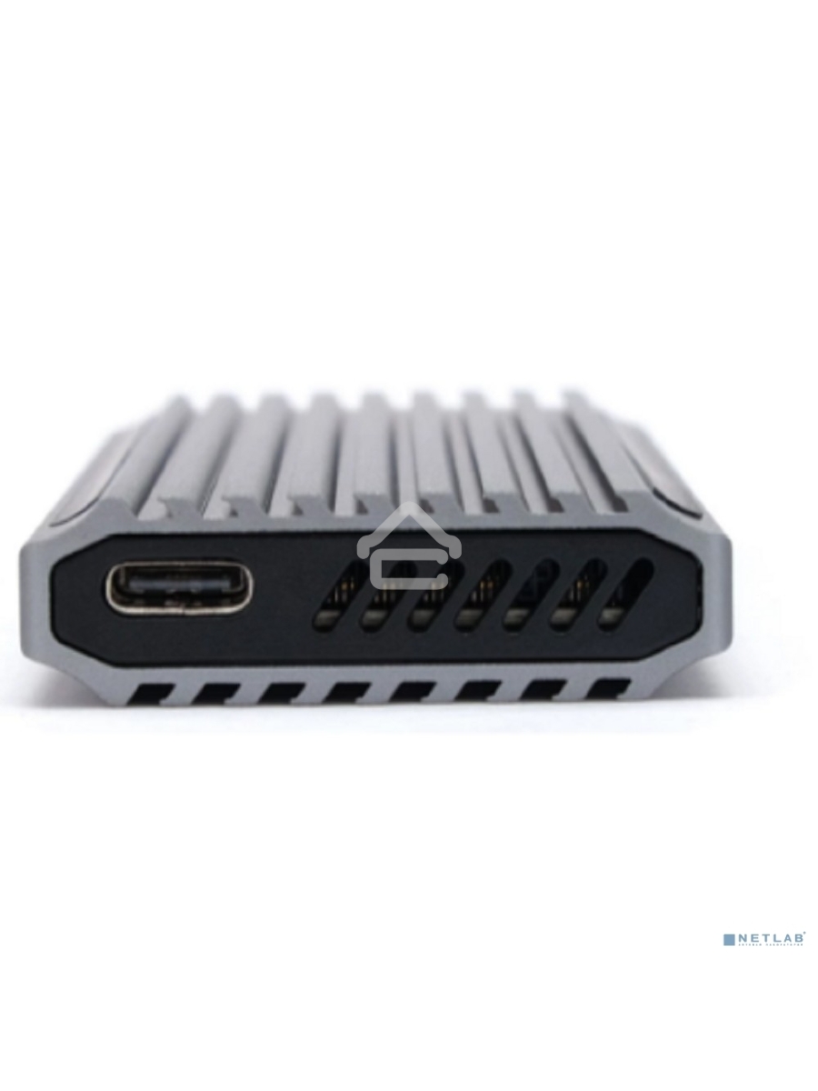 Внешний корпус Gembird EEM2-SATA-3 USB 3.1 для M2 SATA порт Type-С, RGB подсветка, металл, серебристый