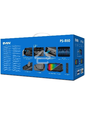 Портативная колонка Sven PS-860 черный 100W 1.0 BT/3.5Jack 5400mAh (SV-022518)