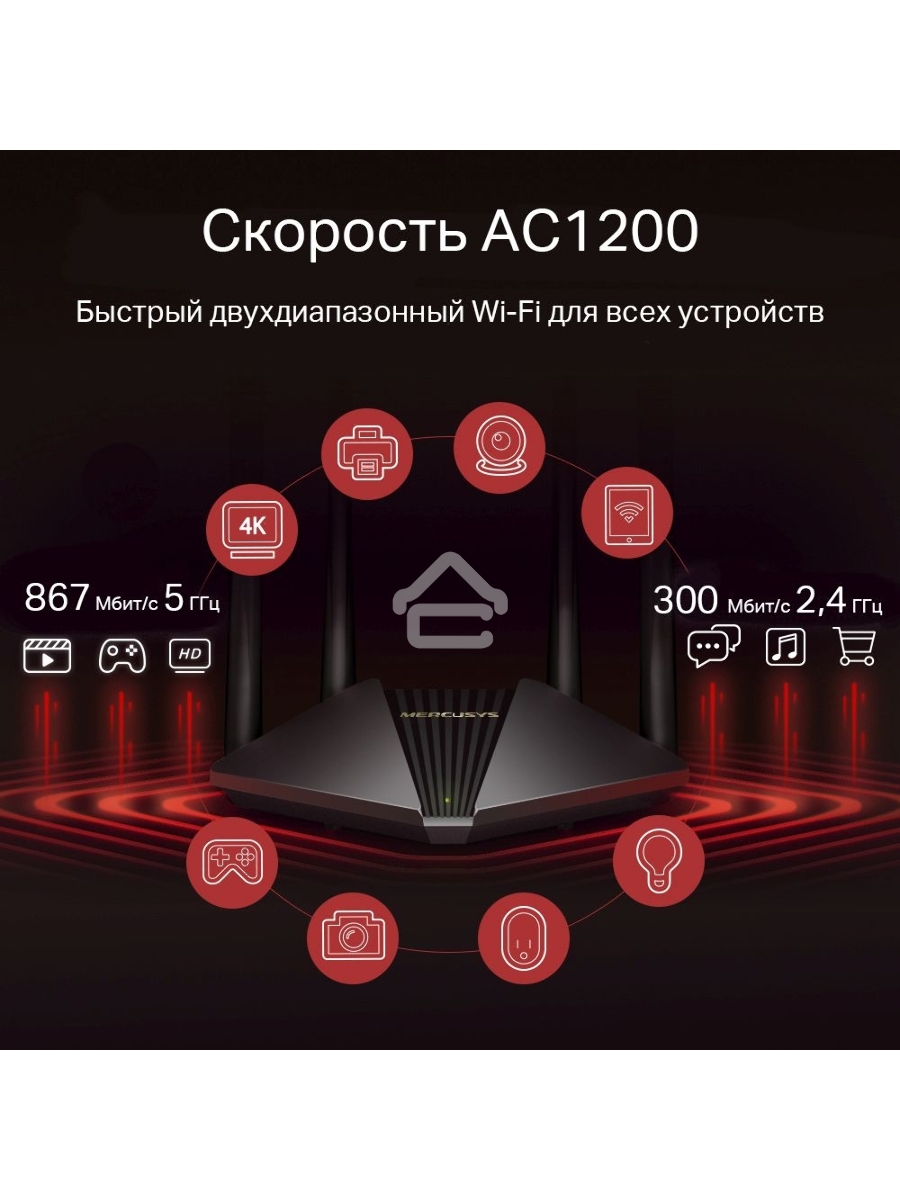 Двухдиапазонный гигабитный Wi-Fi роутер Mercusys MR1200G AC1200