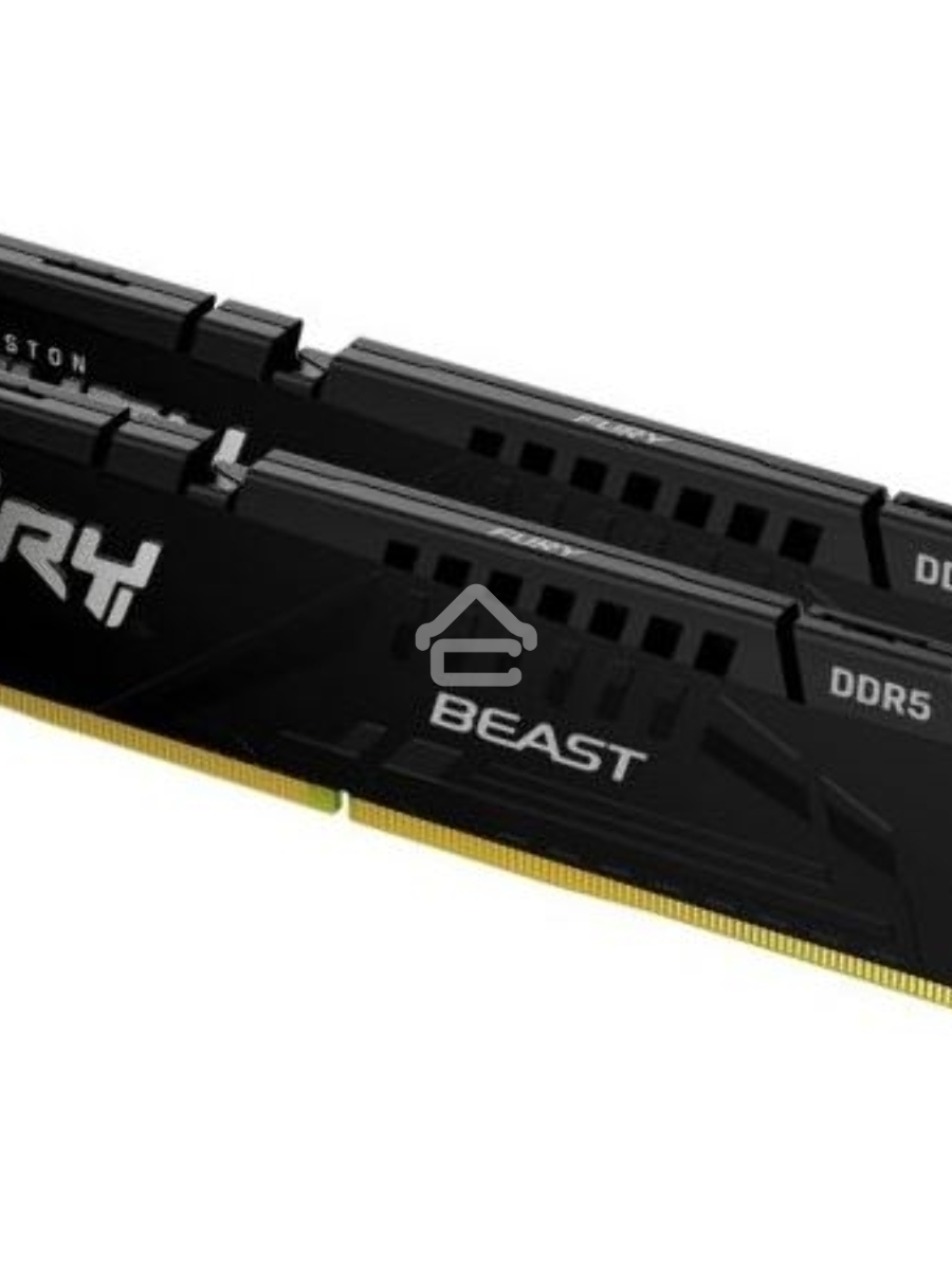 Оперативная память Kingston Fury Beast, DDR5, 32GB (2x16GB), 5200MHz, CL40, DIMM, радиатор, чёрный