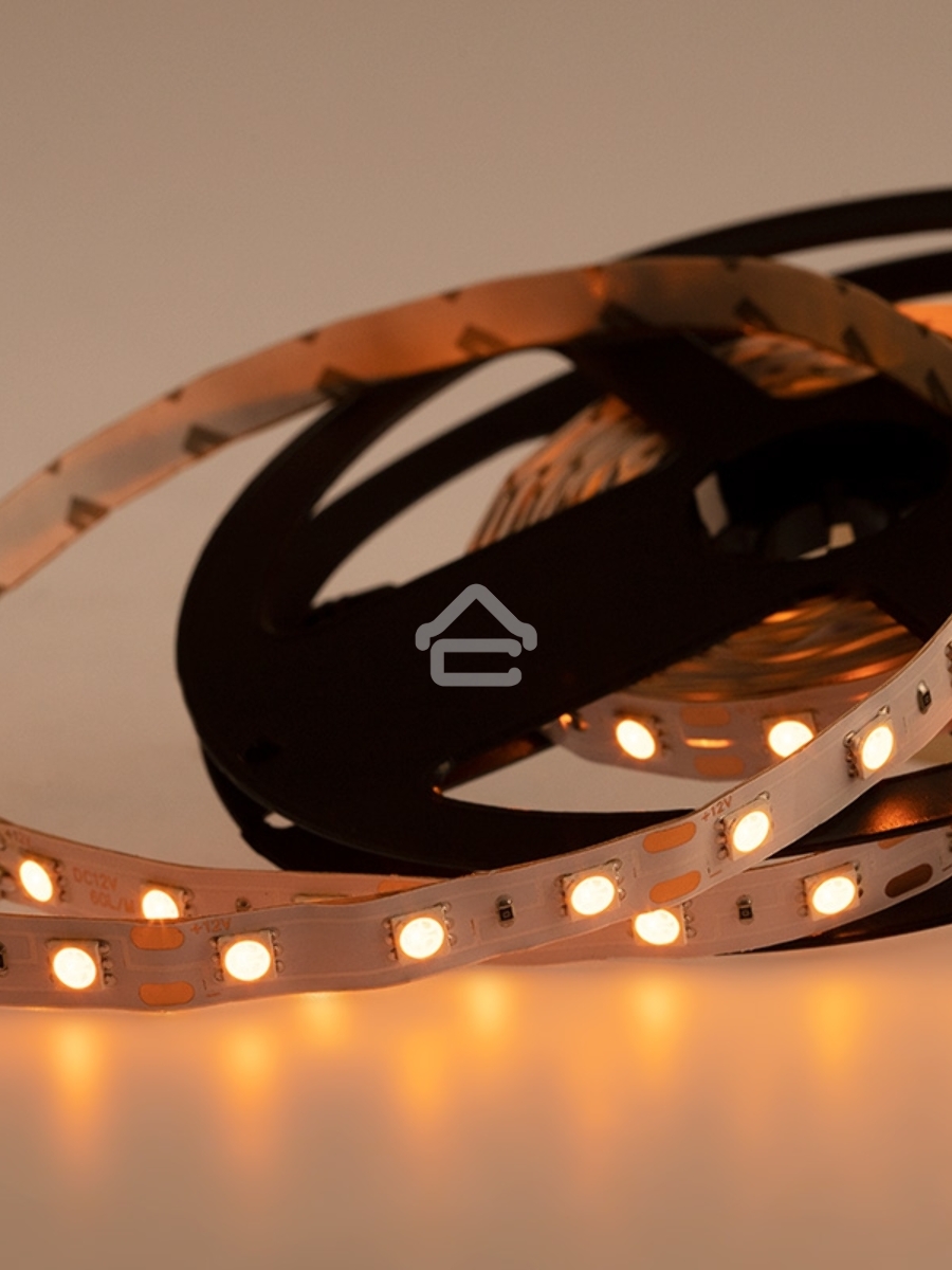 Лента LED открытая, 10 мм, IP23, SMD 5050, 60 LED/m, 12 V, цвет свечения желтый