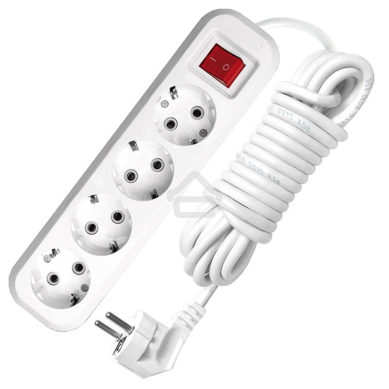 Удлинитель 4х5м с заземл. 16А IP20 S-304 с выкл. ПВС 3х1 UNIVersal 9631991