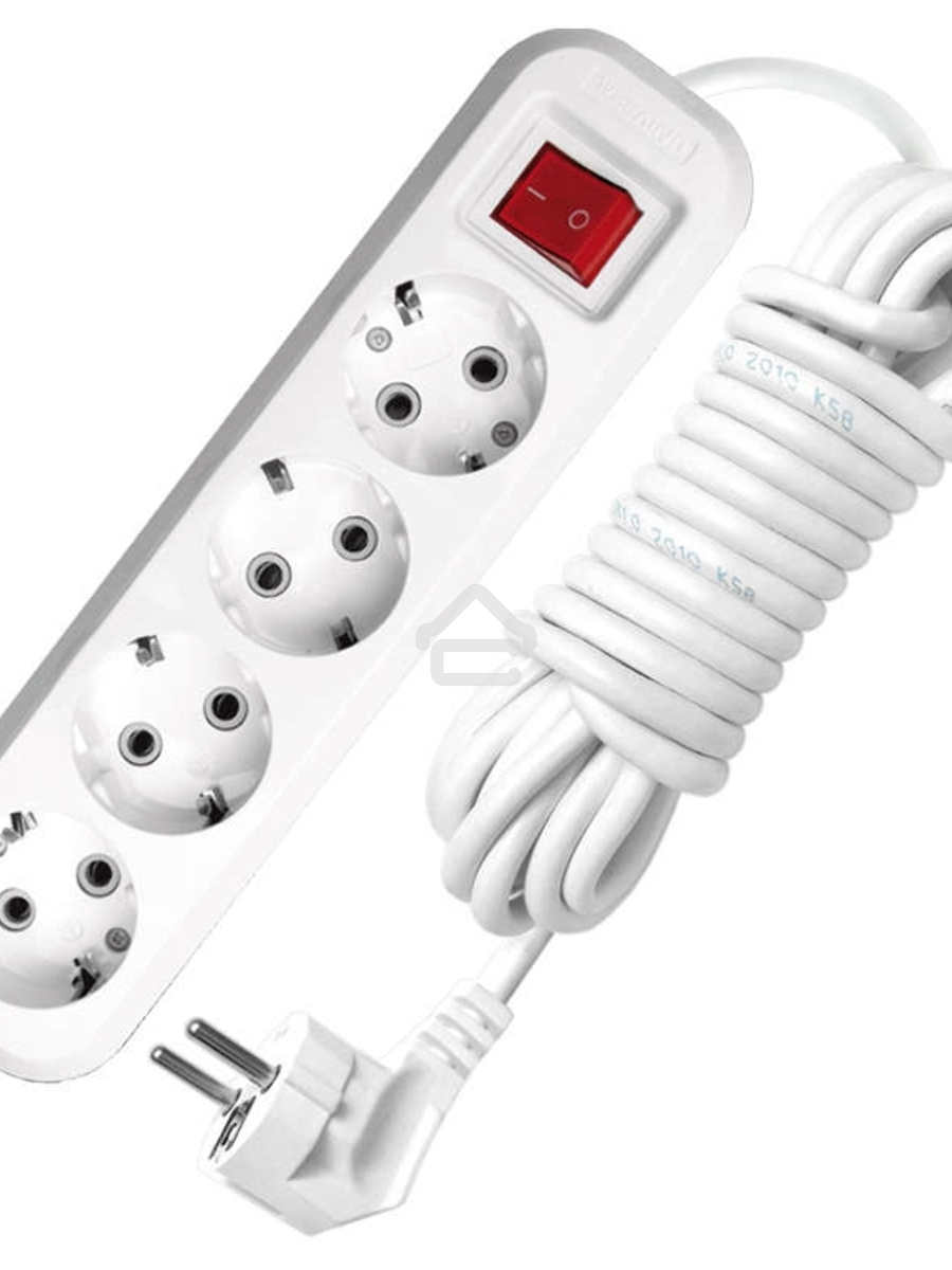 Удлинитель 4х5м с заземл. 16А IP20 S-304 с выкл. ПВС 3х1 UNIVersal 9631991