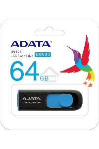Флеш диск ADATA Flash Drive 64Gb UV128 AUV128-64G-RBE {USB3.0, BLACK/BLUE}