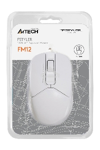 Мышь проводная A4Tech Fstyler FM12S белый, 1200 dpi, USB, кнопки - 3