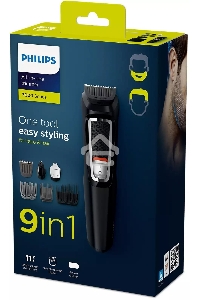 Триммер Philips MG3740/15 черный (насадок в компл:9шт)