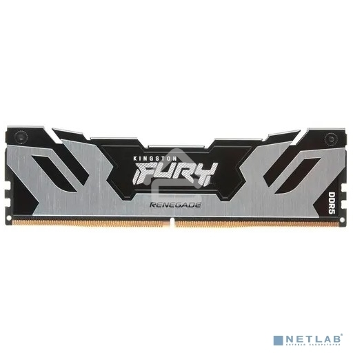 Оперативная память Kingston Fury Renegade, DDR5, 16GB (1x16GB), 6400MHz, CL32, DIMM, с радиатором, серебристый/черный