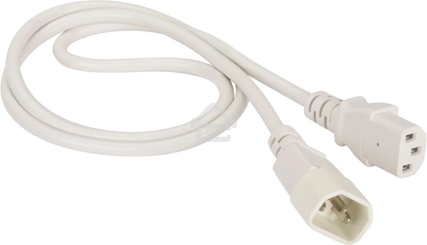 Шнур питания Lanmaster C13-C14, 3х0.75, 220В, 10А, белый, 3 метра