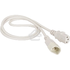 Шнур питания Lanmaster C13-C14, 3х0.75, 220В, 10А, белый, 3 метра