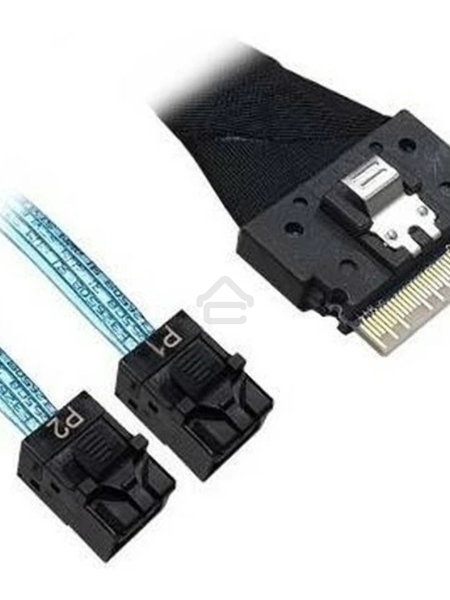 Кабель Broadcom 05-60003-00 Slimline SASx8 (SFF8654) -to- 2 SAS HD x4 (SFF8643)+ SFF9402, 1M