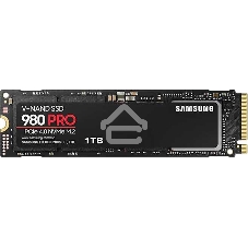 Накопитель SSD Samsung 980 PRO, 1TB, PCIe 4.0 x4, M.2 2280, NVMe, R/W 7000/5000