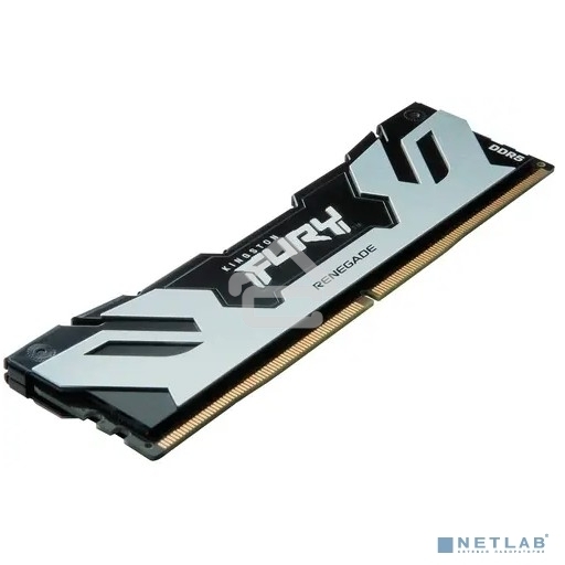 Оперативная память Kingston Fury Renegade, DDR5, 16GB (1x16GB), 6400MHz, CL32, DIMM, с радиатором, серебристый/черный