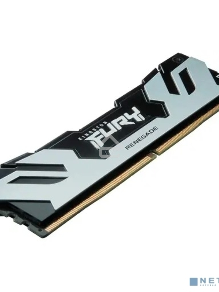 Оперативная память Kingston Fury Renegade, DDR5, 16GB (1x16GB), 6400MHz, CL32, DIMM, с радиатором, серебристый/черный