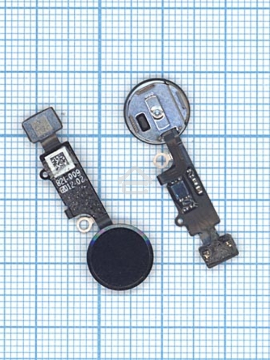 Кнопка HOME в сборе с механизмом и шлейфом для Apple iPhone 7, 7 Plus, 8, 8 Plus, SE 2, SE 3 черная