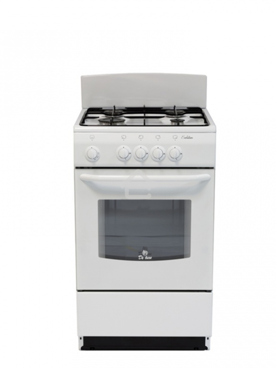 Плита газовая De Luxe 5040.38Г (Щ) белый, конфорок 4 шт, духовка 43 л, 50 см x 85 см x 50 см