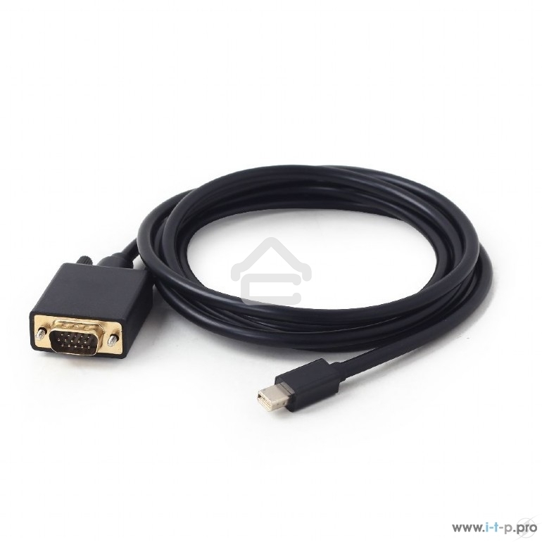 Кабель Cablexpert mDP-VGA, 20M/15M, 1.8м, черный, позол.разъемы, пакет (CC-mDPM-VGAM-6)